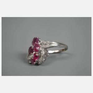 Prächtiger Ring mit Rubinen und Brillanten