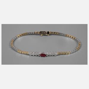 Armband mit Rubin und Brillanten