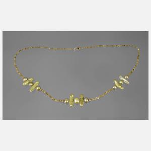 Diamantkette mit Perlen