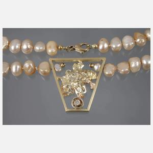 Perlencollier mit Brillant