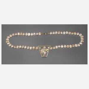 Perlencollier mit Brillant