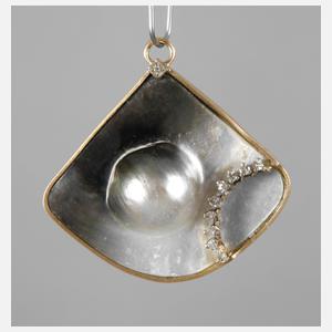 Perlmuttanhänger mit Brillanten