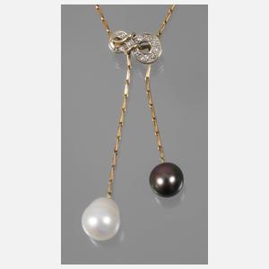Anhänger mit Perlen und Diamanten