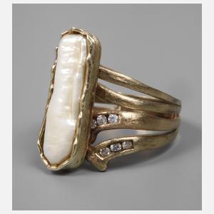 Damenring mit Süßwasserperle