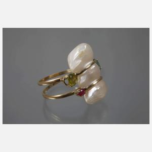 Schmuckset mit Perlen und Steinbesatz