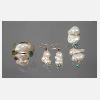 Schmuckset mit Perlen und Steinbesatz111