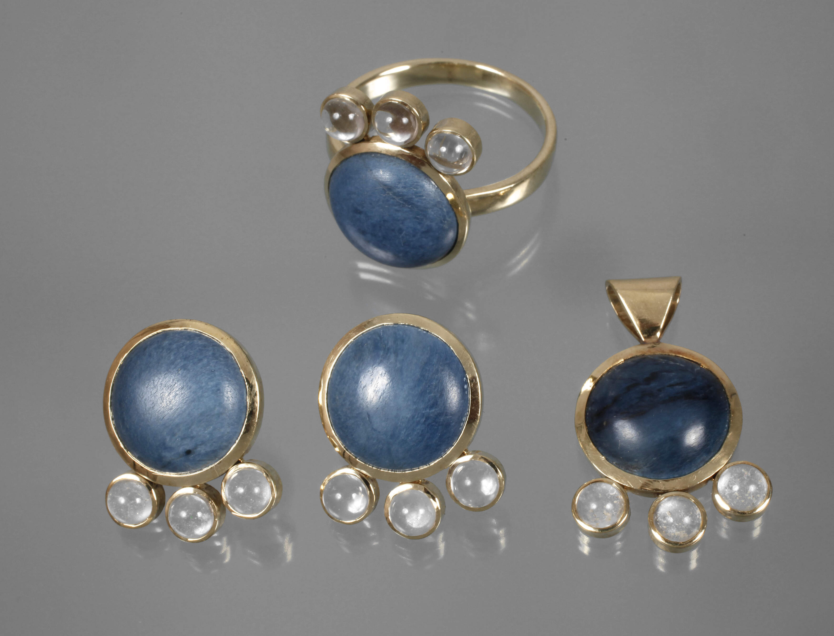 Schmuckset mit Dumortierit und Mondsteinen