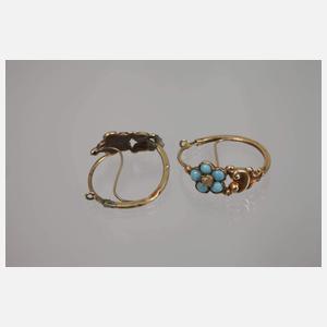 Zwei Paar Ohrringe Biedermeier