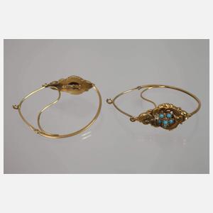 Zwei Paar Ohrringe Biedermeier