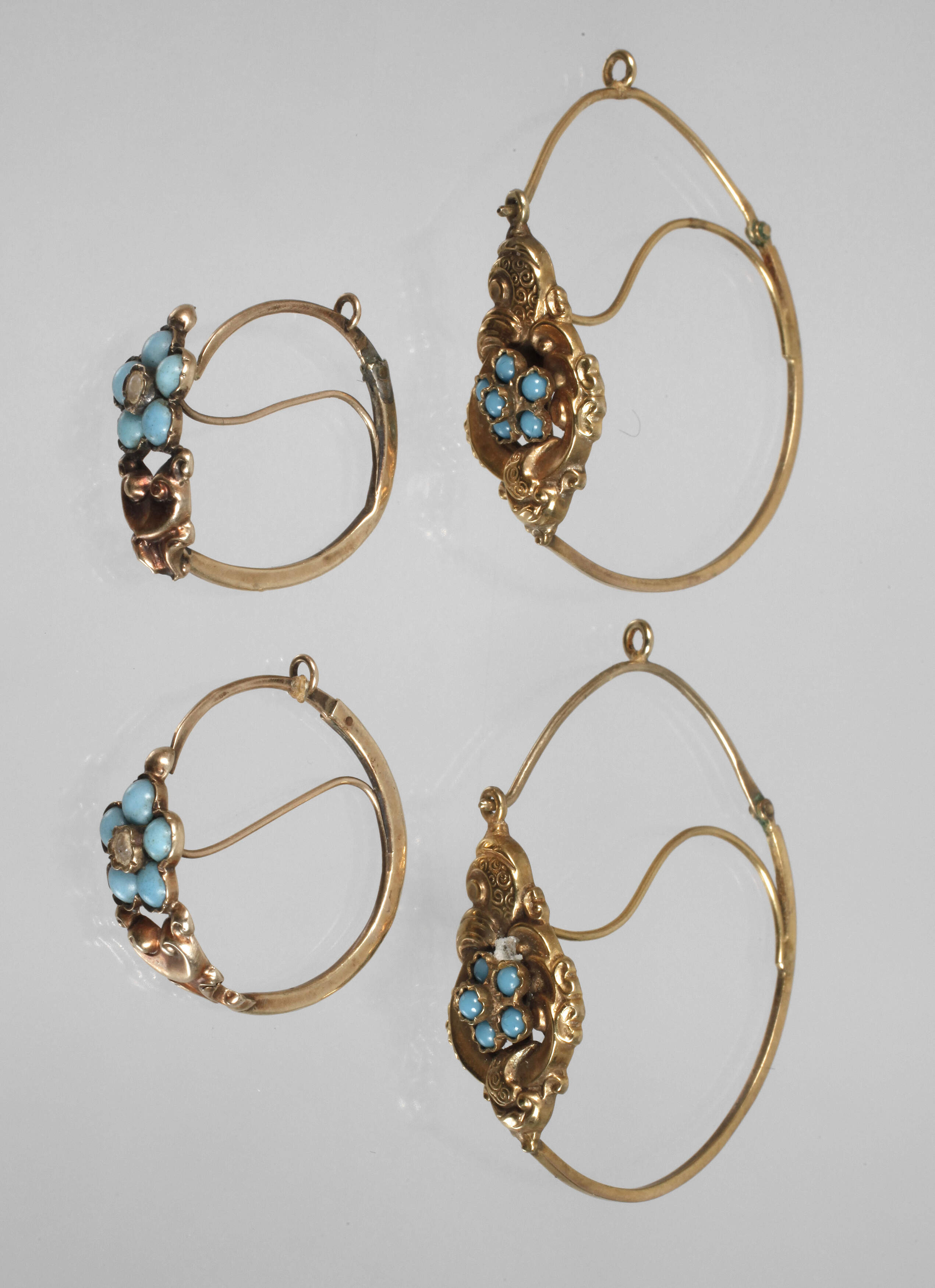 Zwei Paar Ohrringe Biedermeier