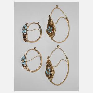 Zwei Paar Ohrringe Biedermeier