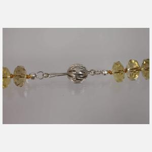 Collier mit Bernstein und Lemoncitrin