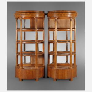 Paar Demi Lune-Etageren Biedermeier
