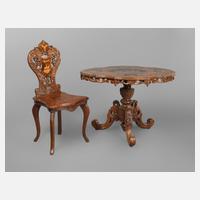 Tisch und Stuhl mit Jagdmotiven111