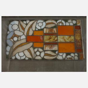 Zwei große Bleiverglasungen Art déco