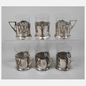 WMF Geislingen sechs Teeglashalter