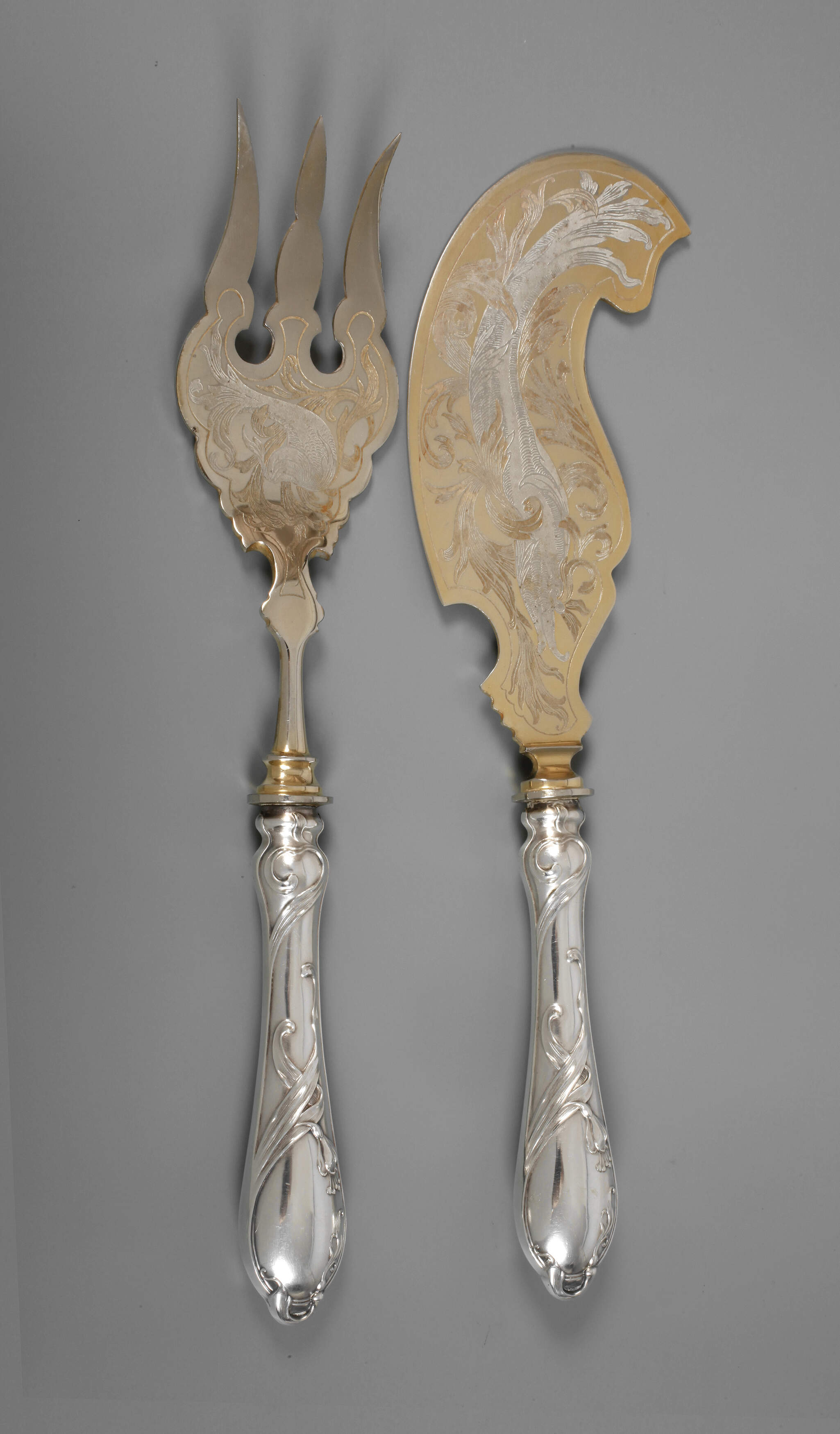 Silber Fischvorlegebesteck Jugendstil