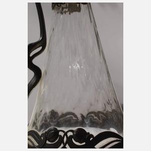 Große Jugendstilkaraffe mit Zinnmontierung