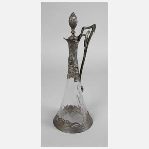Große Jugendstilkaraffe mit Zinnmontierung