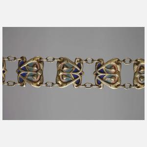 Prächtige Kette mit Emailleeinlagen