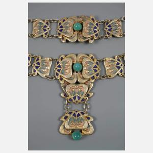 Prächtige Kette mit Emailleeinlagen