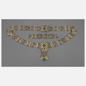 Prächtige Kette mit Emailleeinlagen