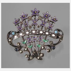 Filigrane Emaillebrosche