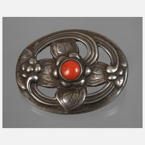 Georg Jensen Brosche mit Koralle