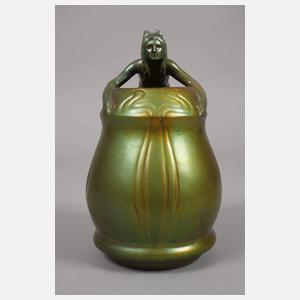 Zsolnay Pecs Vase mit Frauenfigur