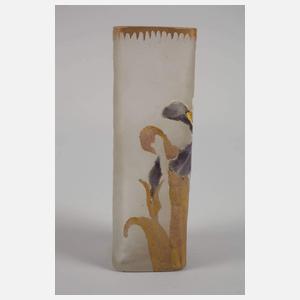 Eisglasvase mit Emaillemalerei