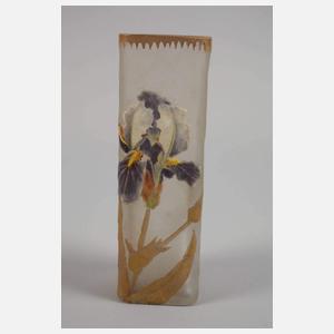 Eisglasvase mit Emaillemalerei