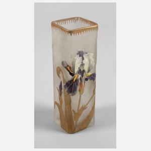 Eisglasvase mit Emaillemalerei