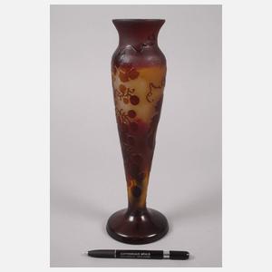 Émile Gallé Ätzglasvase Weintraubendekor