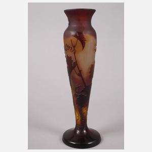 Émile Gallé Ätzglasvase Weintraubendekor