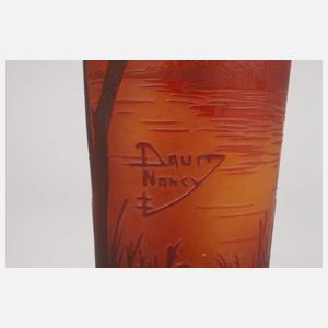 Daum Nancy Überfangvase Landschaftsdekor