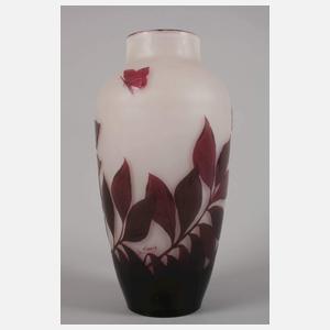 Loetz Wwe. große Ätzglasvase mit Schmetterling