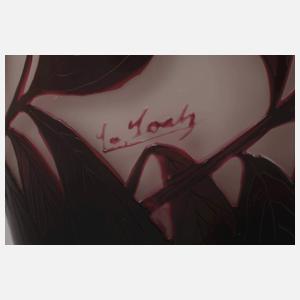 Loetz Wwe. große Ätzglasvase mit Schmetterling