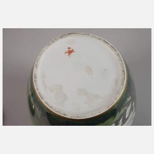 Böhmen Deckelvase Schwanenmotiv