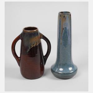 Bürgel zwei Laufglasurvasen