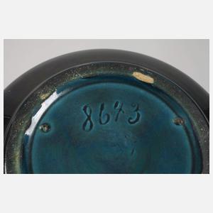 J. von Schwarz Vase mit Zinnmontierung