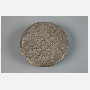 Puderdose Silber mit Steinbesatz