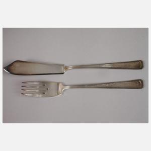 Silber Fischbesteck Art déco