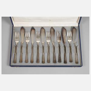Silber Fischbesteck Art déco