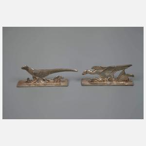 Sechs figürliche Messerbänkchen Art déco