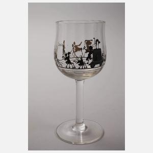 Adolf Beckert drei Weingläser Schattenmalerei