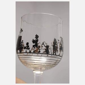 Adolf Beckert drei Weingläser Schattenmalerei