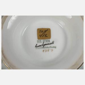 Zwei Deckeldosen Spritzdekor Art déco