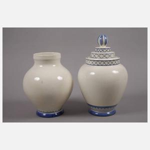 Velten Vordamm zwei Tabaktöpfe Art déco