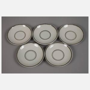 Wien fünf Mokkatassen Dagobert Peche attr.