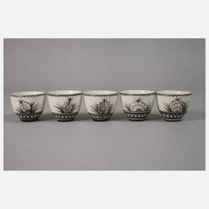 Wien fünf Mokkatassen Dagobert Peche attr.